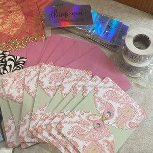Bundle of stationary cards and envelopes and thank you stickers